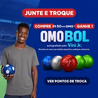 Promoção Promobol OMO: Compre R$50 em OMO e Ganhe Bola Exclusiva autografada pelo Vini Jr.
