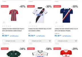Camisa Torcedor (diversos clubes do Brasil)  a partir de R$40