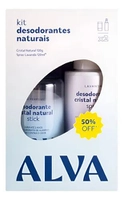 Kit Alva Desodorante Cristal Stick 120g + Spray Lavanda 120ml - Veganos 