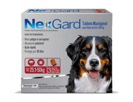 Nexgard Antipulgas E Carrapatos Cães 25,1 A 50kg - caixa com 3 tabletes | R$ 118