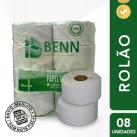 [Compre5 / Cartão Mp] Fardo Papel Higiênico Rolão P/ Banheiro Industrial 8x300m