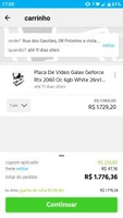 Placa De Vídeo Galax Geforce Rtx 2060 Oc 6gb White 26nrl7hpy3ew - R$1729