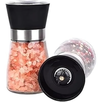 Kit 2 Moedores de Sal e Pimenta em Vidro Inox