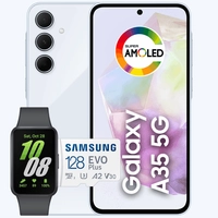 Combo: Smartphone Samsung Galaxy A35 5G 128GB Tela 6.6 + Relógio Fit3 + Cartão de Memória EVO 128GB