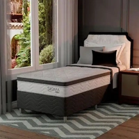 Cama box com colchão solteirão sigma molas ensacadas (22x108x198) branco e cinza