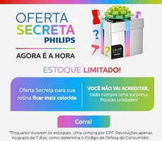Promoção caixa surpresa Philips R$120