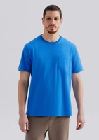 camiseta básica masculina comfort super cotton com bolso - azul