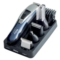 Aparador de Pelos Philco Body Groom Aqua 7 em 1 À Prova D'água Sem Fio Prata/Azul - Bivolt - R$85