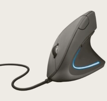 Mouse Trust Vertical Ergonômico Verto, LED Azul, 6 Botões - 22885