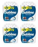 (R$ 1 CADA) Papel Higiênico Sublime Folha Dupla 30m - 4 pacotes com 24 rolos cada, total 96 rolos