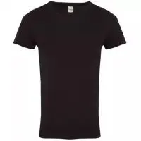 Blusa Feminina Básica Em Malha De Algodão Folha - Preto | FRETE GRÁTIS