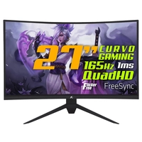 Monitor Gamer SuperFrame Precision, 27 Pol CURVO, Quad HD, FreeSync/G-Sync, 1ms, 165Hz, HDMI/DP, SFP