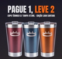 [Pague 1, Leve 2] Copo Térmico de Cerveja (com tampa) Luan Santana | 473ML