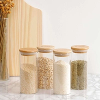 Porta Mantimentos com Tampa de Bambu 400ml 4 peças - La Cuisine