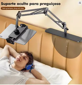 [DO BR | FG BR] Suporte de Braço Metálico Articulado para Cabeceira - Ajuste 360°, Compatível com Celular e Tablet, Fácil Instalação, Coibeu