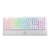 Teclado Mecânico Gamer Husky Anchorage Full Size, RGB, Switch Gateron EF Brown, ABNT2, Branco 
