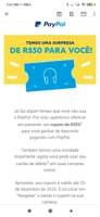 Vale de R$50,00 em compras usando Paypal