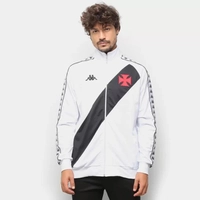 Jaqueta Vasco da Gama Supporter Kappa Masculina - Branco e Preto - R$240