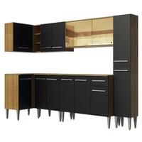 Cozinha Completa de Canto Emilly Wave Madesa - Preto