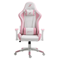 Cadeira Gamer SuperFrame Goddess, Reclinável, Suporta até 145KG, Rosa e Branco