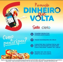Promoção Dinheiro Que Volta Sadia+Cielo