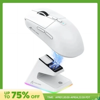 Mouse Gamer Attack Shark X6 Sem Fio e com Dock de Carregamento RGB Sensor PAW3395