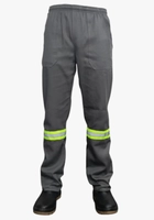 Calça De Uniforme Brim Grosso com Faixa Refletiva Trabalho