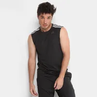 Regata Adidas D2M 3S Masculina - Preto e Chumbo - R$39,99