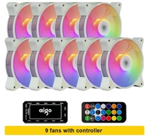 kit Aigo AR12 WHITE 9 Fans + Controladora