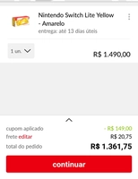 Nintendo switch lite amarelo