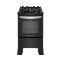 Fogão 4 Bocas Atlas Agile Up Glass Mesa de Vidro Preto