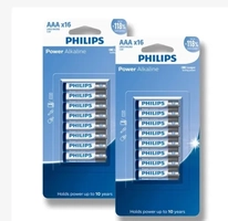 Pilha Alcalina AAA Philips Bateria 3A Palito kit 32 unidades