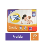 [ R$0,40 a tira ] Fralda Pom Pom Protek Proteção de Mãe Hiper M - 86 unidades | Cliente ouro