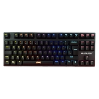 Teclado Gamer Mecânico Multilaser GK-510 TKL, LED Rainbow, Switch Blue, ABNT2, Black, TC258