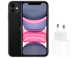 iPhone 11 Apple 256GB Preto  + Carregador USB-C de 20W 