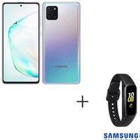 Samsung Galaxy Note 10 Lite Aura Glow, Tela de 6,7", 4G, 128GB + Galaxy Fit Samsung Preto | R$2629