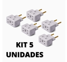 Kit 5 Adaptadores de Tomada Universal 10A/20A