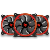 Kit Ventoinhas Pichau Feather 3x120mm Vermelho, KIT-03-FEATHER-RED