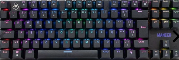 TECLADO MECANICO GAMER MANCER GHOUL MK2, RGB, ABNT2, SWITCH HUANO VERMELHO, PRETO, MCR-GHM2-RGB01RD