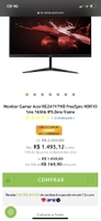 Monitor Gamer Acer RG241Y FHD FreeSync HDR10 - R$1295