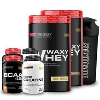 [APP / SELECIONADOS] Kit Whey, BCAA, Creatina e Coqueteleira 600ml
