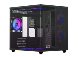 Gabinete Gamer DT3 Hyperflow, Mid Tower, Vidro Temperado, M-ATX, Black, Sem Fonte, Sem Fan