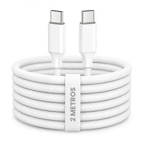 Cabo USB-C 2M Nylon Trançado 60W Premium