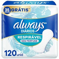 [+POR- R$ 20,61 cada] Protetor Diário Always Sem Perfume 120 Unidades