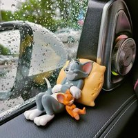 Estatuetas Tom & Jerry – Figuras Decorativas Adoráveis para Mesa, Carro ou Casa