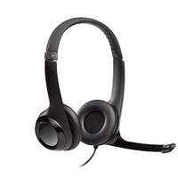 Headset com fio USB Logitech H390 com Almofadas Confortáveis, Controles de Áudio Integrado e Microfone com Redução de Ruído - Preto