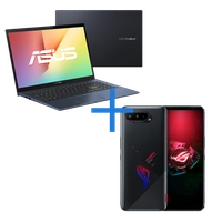 Notebook ASUS VivoBook X513EA-EJ3010 Preto + Smartphone ASUS ROG Phone 5 8GB/ 128GB Preto