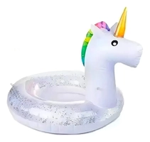 Boia Unicórnio Pavão Redonda Infantil Glitter Piscina 70cm