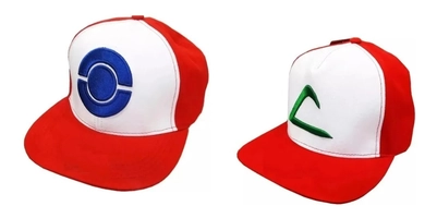 [R$ 22,49 cada] 2 X Boné Chapeu Anime Pokemon Ash Ketchum Pokebola E Kanto
