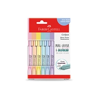 Faber-Castell Grifpen - Caneta Marca Texto, Tons Pastel, 6 Cores